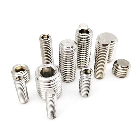 Stainless Steel Hex Socket Set Screws Kit M2.5 M2 M3 M4 M5 M6 M8 DIN 913 Flat Point Grub Screws 304 A2 70 Grade 50 Pieces Each For All Your Mechanical Fastening Indoor Outdoor Projects, assorted stainless steel hex socket grub screws