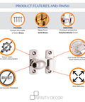 Polished Nickel Oval Cabinet Turn Latch 55mm Cupboard Lock for Kitchen and Bath Cabinets