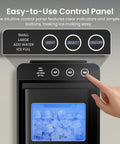 Portable Countertop Ice Maker Keeps Things Icy Fast With 26 Pounds Daily Bullet Ice and Hassle Free Self Cleaning, easy-to-use control panel.