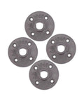 4 Pack Malleable Cast Iron Floor Flange Pipe Fittings for DIY Industrial Shelving and Vintage Furniture Decor, top view