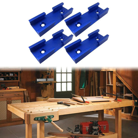 Four Piece T Slot Woodworking Tracks Set With Double Cut Profiles for Universal Cross Connectors in Woodworking Jigs