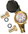 Three Quarter Inch Water Meter Lead Free Brass NSF Certified Multi Jet Gallons Horizontal Installation