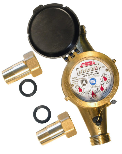 Three Quarter Inch Water Meter Lead Free Brass NSF Certified Multi Jet Gallons Horizontal Installation