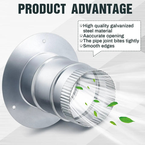 Real Sturdy 4 Inch Duct Connector Flange Galvanized Steel Pipe Collar Cuts Labor In Half With A Snap Tight Seal For Flexible Or Rigid Air Tubes Solid Dryer Exhaust Hvac Rig
