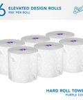 Heavy Duty High Capacity Hard Roll Paper Towels With Elevated Design And Absorbency Pockets For Purple Core Dispensers White Bulk Case