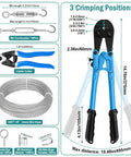 All In One Wire Rope Kit With One Eighth Inch Stainless Steel Cable And One Hundred Feet Long, Crimping Tool And Cutter, M4 Turnbuckle Tensioner Kit, Seven By Seven Aircraft Cable For Clothesline Shade Sails And Garden DIY