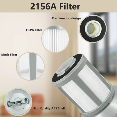 Two Pack Replacement Filters For Zing Canister Vacuum Cleaners 2156A 1665 16652 1665W Fits Part 1613056 showing filter details