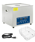 Heavy Duty 30L Commercial Ultrasonic Cleaner With Built In Heater Digital 40kHz Timer And 304 Stainless Steel with basket and power cord.