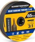 3 To 1 Heat Shrink Tubing With Adhesive Lined Marine Grade Black 65 Ft Roll One Quarter Inch Diameter on spool