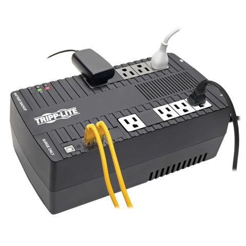 550VA UPS Battery Backup With AVR Power Regulation And 8 Outlet Surge Protector For Home Office, Dataline Protection, 300W Output, Keeps Your PC And Monitor Running Through Outages, Brownouts And Surges, 3 Year Warranty