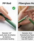 Comparison of PP rod and fiberglass rod for Garden Hoops for Raised Beds and Greenhouses, 24 Pack DIY Kit