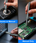 Handy Mini Electric Screwdriver Kit With 50 Precision Bits And 5 Torque Settings used on camera, PC, and console circuit board