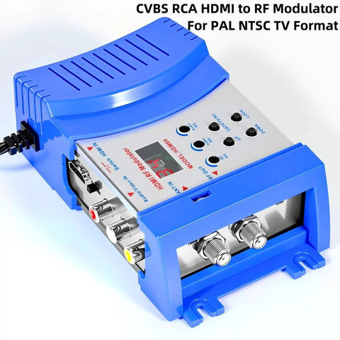 HDMI To RF Modulator For TV With Easy F Type Output Converts HDMI Or CVBS RCA To VHF UHF RF Coax, PAL NTSC Compatible