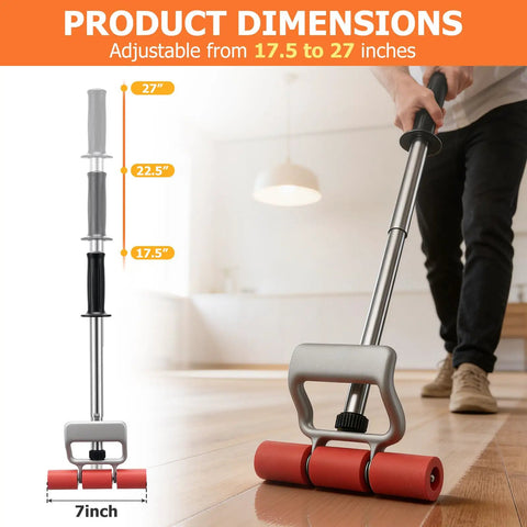 Adjustable Rubber Floor Roller 17.5 To 27 Inch J Roller Heavy Duty Pressure Tool For Laminate And Vinyl Flooring Wallpaper Seam Removal No Installation Required Save Time And Effort On Big Jobs