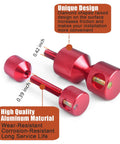 Flange Two-Hole Alignment Pins Set With Built-In Level, Detachable Double Pins In 1-1/8 And 1-5/8 Inch, 6061 Aluminum Red, 4-Piece Tool