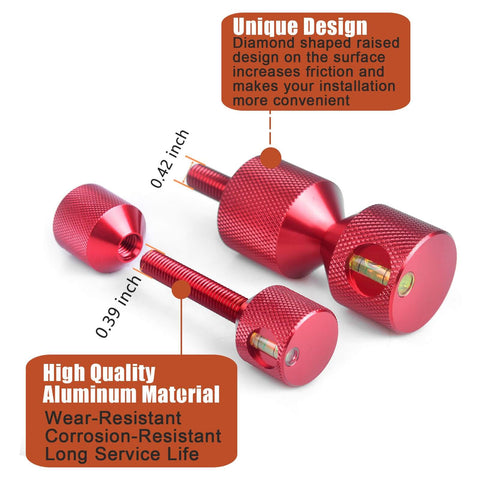 Flange Two-Hole Alignment Pins Set With Built-In Level, Detachable Double Pins In 1-1/8 And 1-5/8 Inch, 6061 Aluminum Red, 4-Piece Tool