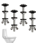 Universal Toilet Tank To Bowl Bolt Repair Kit Four Piece Solid M8 Silver Hardware showing bolts, washers, and nuts for bathroom repairs.