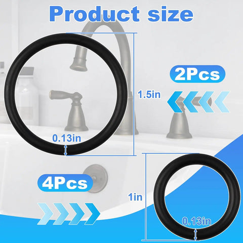 Moen 96778 O-Ring Kit For Kitchen Faucets, Durable Rubber Spout Seals, 2-Pack size illustration with faucet background