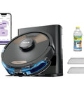 Image of the 2-In-1 Robot Vacuum And Sonic Mop With Self-Empty Base, Smart Home Mapping, HEPA Bagless, Pet Hair Slayer, WiFi Connected, CleanEdge Floor Cleaning For All Surfaces, UR2650WS Renewed, showing the device, base, and accessories.