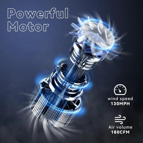 Internal motor of Cordless Leaf Blower With Dual Batteries And Charger 130 MPH 180 CFM High Speed Air Lightweight 20V Electric Handheld Blower