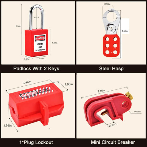 Pro Grade Lockout Tagout Kit Built Damn Tough For Ultimate Job Site Safety Featuring Universal Circuit Breaker Lockouts Heavy Duty Hasps And Clear Warning Tags For Easy OSHA Compliant Electrical Maintenance