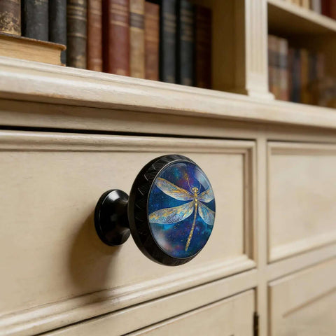 Starry Dragonfly Acrylic Cabinet Knobs Set Round Drawer Pulls For Dresser Cupboard Kitchen Cabinets And Doors Enchanting Night Sky Design