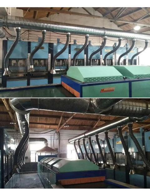 Super Flexible Welding Fume Extractor Arm With Full Three Hundred Sixty Degree Rotation in workshop setup