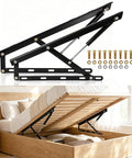 Rugged Steel Bed Lift Mechanism For RV Sofas And Tatami Bunks Got You Cover Rock Solid 48 Pound Capacity Easy Peasy Install showcasing kit with gas springs and hardware.