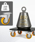 Top Shelf 4 Inch Caster Wheels With Brakes Set Of Four Heavy Duty Plate Casters on cart with 880 lbs total weight.
