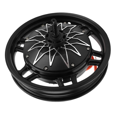 14 Inch Aluminum Alloy Hub Motor For Electric Scooter Upgrade 2000W To 5000W showing sleek black design and spokes.