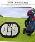 Golf Chipping Practice Net Portable Lightweight Backyard Training Net For Indoor And Outdoor Use set up on a golf course