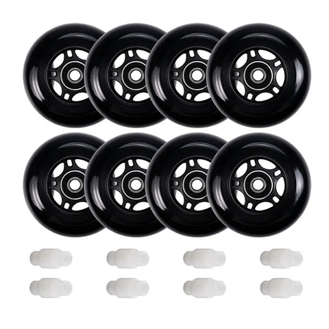 Inline Skate Wheels 64mm 70mm 72mm 76mm 80mm Set With ABEC 9 Bearings For Indoor And Outdoor Use 8 Pack 85A Durometer 24mm Thick