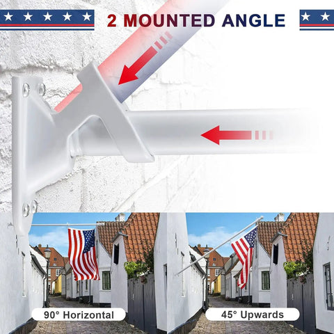 Patriotic Flag Pole Kit With 3x5 American Flag 5Ft Heavy Duty Tangle Free Pole Embroidered US Flag Aluminum Mount Bracket