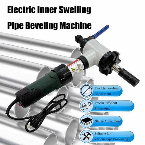 Top Shelf Electric Internal Expansion Pipe Beveler And Tube Chamfer Tool for 1.57-4.72 inch tubing with flexible adjustment.