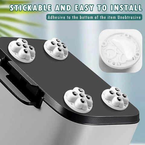 Four Eight Pack Self Adhesive Caster Wheels For Kitchen Appliances, 360 Degree Swivel Universal Rollers, on a black surface