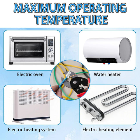 Image showing applications of 36 Pack Ceramic Wire Connectors For High Temperature Wiring 18 8 AWG Porcelain Twist Caps And Ceramic Nuts Large 0.35 By 0.57 Inch Ideal For Heavy Duty Electrical Repairs And Heat Resistant Connections including electric oven, water heater, heating system, heating element.