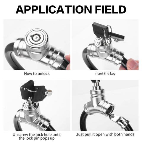 Steps to use 14mm Heavy Duty Bike Lock Chain With Keys 7 Hole Zinc Alloy Ring Lock for electric bikes and scooters.