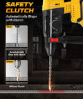 Heavy Lifter Cordless Sds Rotary Hammer Drill Featuring Brushless Motor And Slam Stop Safety Clutch For No Sweat Masonry Tasks. Safety clutch demonstration.
