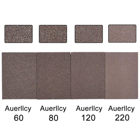 Four Grit Sanding Sponge Set 60 80 120 220 Grits, 4 x 2.8 x 1 Inch Assorted Blocks, Washable and Reusable, coarse to super fine finish