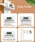 Indoor Digital Timer Outlet With 24 Hour Scheduling, Easy To Set Up, Mini 2 Prong Plug In Timers For Lamps And Fans, instructions