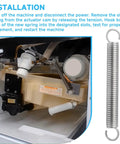 Extension Spring For Ice Machine Actuator Cam Replacement Ready To Install For IM 240M2E IM 240DME IM 240AME IM 240NE IM 240DNE IM 240ANE And IM 500SAA Tray Drive Cam Assemblies Compatible With 4H3473-01, stainless steel 140mm spring
