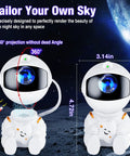 White Astronaut Star Projector Night Light For Kids Room With Cool Star Holding Astronaut Galaxy Lamp dimensions and design