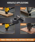 8-Piece Oval Hydraulic Hole Punch Die Set Compatible With CH-70 Punching Machine in wood, steel, copper, iron applications