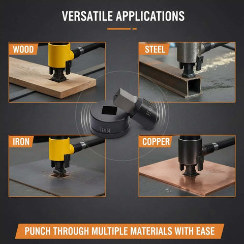 8-Piece Oval Hydraulic Hole Punch Die Set Compatible With CH-70 Punching Machine in wood, steel, copper, iron applications