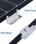 Heavy Duty Solar Panel Z Bracket Set for RVs, Boats, Trailers and Yachts, aluminum brackets front-back view, corrosion-free