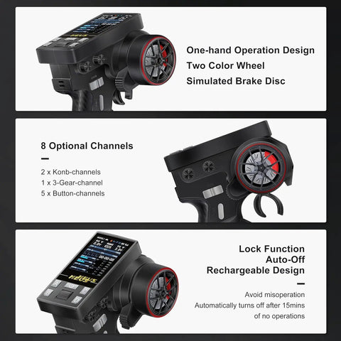 Beast 10 Channel RC Transmitter With 2.4Ghz Tech And Coach Mode, black finish, one-hand operation with dual receivers