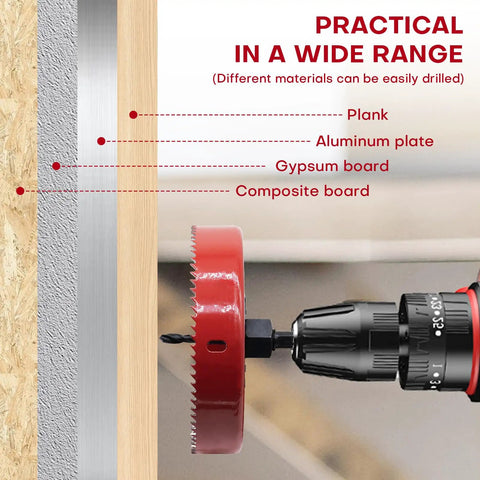 Beefy Bi-Metal Hole Saw Kit with Arbor for Metal Wood and Plastic, 2-1/2 Inch cutting through multiple materials