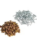 100Pcs Stainless Steel 3 16 Inch Medium Flange Collar Rivet Kit For Peterbilt 379 Huck Bolt Systems Direct Replacement For OEM MGP98T R6 10G MGCS R6U Beefy Heavy Duty Truck Upgrade showing pile of stainless rivets with collar