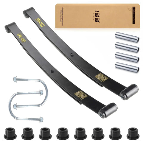 Heavy Duty Golf Cart Rear Leaf Spring Kit For EZGO RXV 2008 2013 with tapered springs and components shown