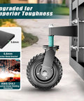Heavy Duty Eight Inch Spring Loaded Gate Wheel Caster Built Tough For Wood And Metal Fences with 5.6mm thick metal bracket.